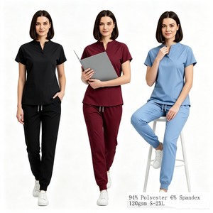42015 Trajes con Cuello Mao, Pijama de Enfermera Azul Rey para Mujer, Pijama de Enfermera <span class=keywords><strong>Blanco</strong></span> Unisex para Hombre - Product Image 1