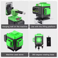 Niveau laser 4D-16 vert à 16 faisceaux 360 degrés pour la construction avec chargeur