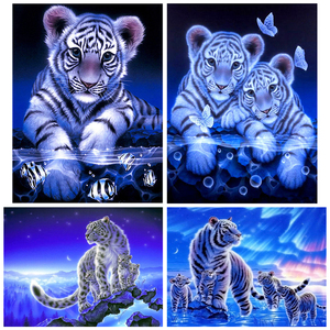 Peinture Diamant 5D Moderne Peinte à la Main, Motif Tigre, Mosaïque Point de Croix Décoratif 30x40cm, Résine, Vente Directe Usine - Product Image 3