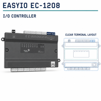 Contrôleur d'automatisation de bâtiment EC-1208 BACnet IP MS/TP Modbus TCP RTU DDC, 12 entrées universelles, 6 sorties universelles, HVAC, rail DIN