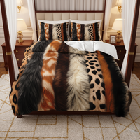 Housse de couette d'hiver personnalisée de luxe de qualité supérieure à motif léopard et motif laitier, impression numérique tendance
