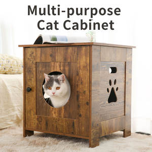 Petit <span class=keywords><strong>chat</strong></span> <span class=keywords><strong>litière</strong></span> boîtier <span class=keywords><strong>cacher</strong></span> <span class=keywords><strong>litière</strong></span> personnalisé personnalisé planche de bois intérieur <span class=keywords><strong>chat</strong></span> maison <span class=keywords><strong>chat</strong></span> meubles en bois Table d'appoint - Product Image 2