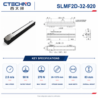 CTECHNO SLMF2D-32-920 Motor Lineal de Accionamiento Directo de Alta Velocidad, 270 N de Empuje Máximo, Carrera de 920 mm para Inspección de Semiconductores