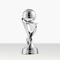 Trophée de basketball en résine personnalisé avec logo et design sur mesure pour les récompenses des événements sportifs