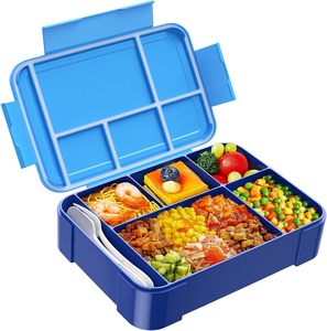 Bento <b>Box</b> Adult <b>Lunch</b> <b>Box</b> Containers <b>for</b> Adults <b>Men</b> Women 5 Compartments Food Container with Utensils Sauce Jar Microwave Safe - Product Image 1