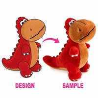 Peluche dinosaure personnalisée, jouet en peluche doux de dessin animé avec doublure en maille lavée pour accessoires d'anniversaire