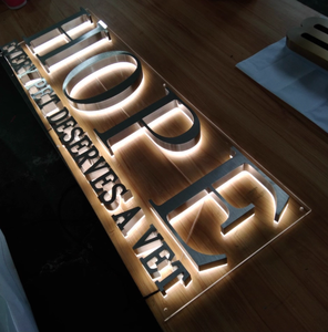 Custom 3D <span class=keywords><strong>lettera</strong></span> segnaletica a LED illuminata retroilluminata Logo del bordo esterno negozio di fronte Business Shop canale segno AC Power Advertising - Product Image 4