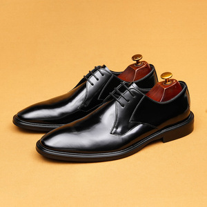 Men's lace-up <b>shoes</b> - genuine leather business formal <b>shoes</b> - British style office wedding <b>shoes</b> - Product Image 4