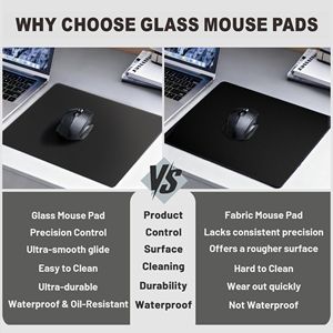 Tapis de <span class=keywords><strong>souris</strong></span> en verre trempé personnalisé pour les joueurs de jeux électroniques - Surface lisse et précise pour les joueurs professionnels, épaisseur 3 mm, logo personnalisé, stock personnalisé - Product Image 6