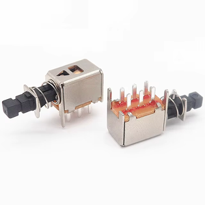 PS22F02 Interrupteur d'alimentation à bouton-poussoir à 6 broches <span class=keywords><strong>Rouge</strong></span> Noir Interrupteurs à clé droits - Product Image 1