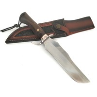Couteau de survie en plein air, couteau de pêche, outil de chasse droit avec manche en bois