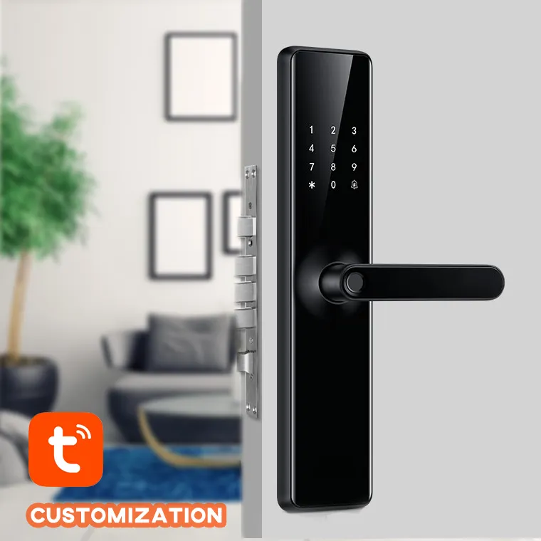 Factory Supplier RFID Electronic Password Smart Touch Handle Door Lock Keyless Tuya Wifi Digital Lock