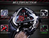 Montre mécanique automatique de luxe pour homme FORSINING WINNER, squelette transparent, tourbillon, cuir véritable, étanche, cadeau