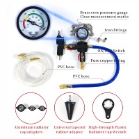 Kit de Herramientas de 28 Piezas Probador de Presión del Radiador y Detector de Fugas del Tanque de Agua para Diagnóstico Automotriz del Sistema de Refrigeración