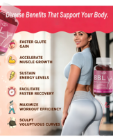Complément Alimentaire HALAL pour Femmes - Gummies Naturels pour l'Amélioration des Fesses et l'Augmentation des Hanches, 60 Gummies, OEM Disponible