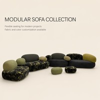 Canapé italien moderne et luxueux en tissu pavé Ensemble minimaliste pour plusieurs personnes Design de salon gratuit Combinaison irrégulière