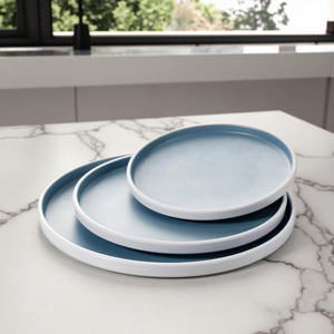 Offre Spéciale rond bon marché mélamine bleu et <span class=keywords><strong>blanc</strong></span> plaques - Product Image 3