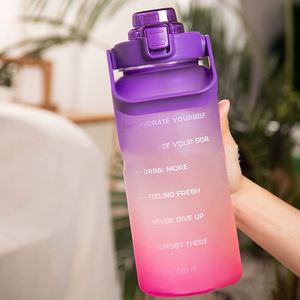 ขวดน้ำไล่เฉดสีขนาด 64 ออนซ์ พร้อมตัวบอกเวลาและหลอดดูด ปราศจากสาร BPA ป้องกันการรั่วซึม ขวดน้ำพร้อมคำให้กำลังใจ - Product Image 6