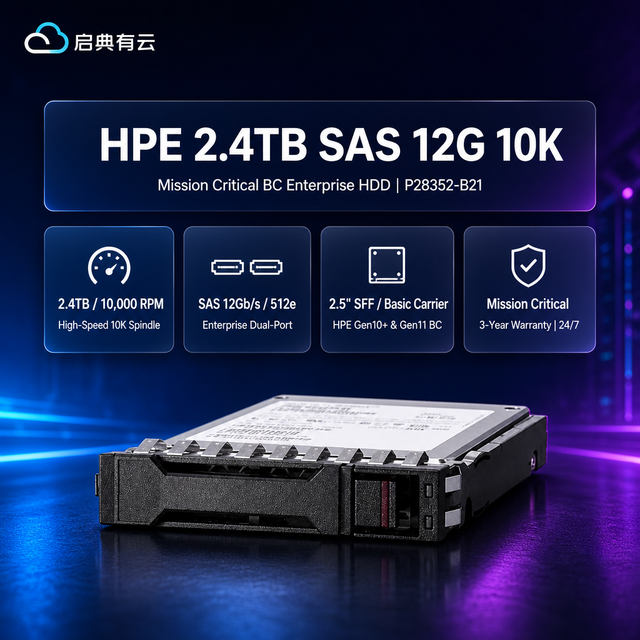 HPE P28352-B21 P30562-001 Original New 2.5" Internal Multi-Vendor HDD 2.4TB SAS 12G 10K SFF BC Server Applications