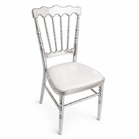 Chaise de banquet empilable pour hôtel et événements, style Napoléon, argentée électroplaquée, anti-rouille nano, prix d'usine