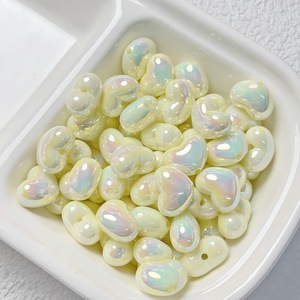 New Popular Cream Chubby Little Heart <b>Acrylic</b> <b>Beads</b> DIY Bracelet Necklace Material Jewelry - Product Image 6