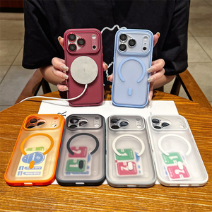 เคสกันรอยนิ้วมือแบบด้านหรูหรา พร้อมฟิล์มเลนส์ สำหรับ iPhone 18 17 16 Pro Max 14 15 Plus 13 12  แบบแม่เหล็ก โปร่งแสง ป้องกันแรงกระแทก - Product Image 2
