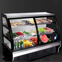 Vitrine chauffante pour aliments chauds, prix FOB, fournisseur chinois, vitrine réchauffante pour traiteur, pour l'exportation
