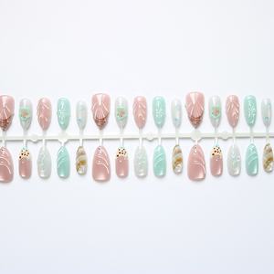 En gros 10Pcs Réutilisable Court Amande Faux Ongles 3D Shell Motif Yeux De Chat Presse sur Ongles pour L'<span class=keywords><strong>été</strong></span> - Product Image 5