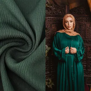 Hoge Kwaliteit Zachte Zoom Crêpe Materiaal 100% Polyester Chiffon Koreaanse Jersey Moslim Vrouwen Abaya Hijab Nida Dubai Stof Voor Jurk