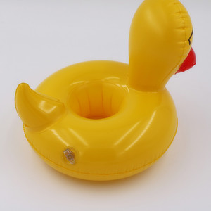 Inflatable Duck Beverage Holder With Sunglasses Design Floating Cup <b>Cooler</b> For Swimming Pool Outdoor Use PVC <b>Material</b> Unisex - Product Image 3