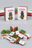 Juego de Mahjong Personalizado con Fichas Acrílicas Grabadas, Diseño de Animales Salvajes 2026, con Tapete y Soportes, Regalo para Adultos, Gran Venta