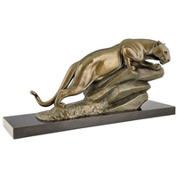 Grande statue de tigre marchant en bronze antique, sculpture de tigre rugissant en métal moulé pour la décoration artistique de parcs, hôtels et portails.