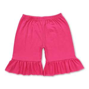 Shorts d'été rose uni à volants pour bébés filles - Vente en gros - Product Image 6