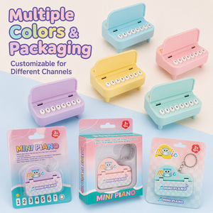 Mini Portachiavi Pianoforte Giocattolo con 7 Tasti Reali, 19 Canzoni Incorporate, Doppia Modalità di Riproduzione, Regalo Educativo Musicale <span class=keywords><strong>per</strong></span> Bambini dai 3 Anni in su, Macaron OEM ODM - Product Image 4