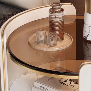 Table de <span class=keywords><strong>Chevet</strong></span> <span class=keywords><strong>Scandinave</strong></span> Moderne Simple de Luxe, Meuble de Rangement en Bois Massif et Panneau Rocher pour Chambre à Coucher - Product Image 6