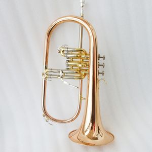 Flugelhorn en cuivre, instrument à vent en laiton, <span class=keywords><strong>trompette</strong></span> en Si bémol - Product Image 1