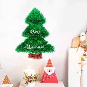Ornement de Noël Qiankun 30x26cm, décoration murale en plastique vert pour Noël - Product Image 1
