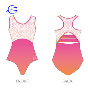 <span class=keywords><strong>Justaucorps</strong></span> de gymnastique pour filles à manches courtes, tenue de danse sexy en métal, ensemble de string, utilisation pour la performance, fabriqué en spandex, technologie de sublimation - Product Image 3