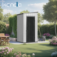 Abri de jardin extérieur KENDA OEM en plastique 4x4 pieds, garantie 10 ans, résistant aux typhons de niveau 11, 32 % moins de vis pour un montage facile