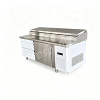 Table de préparation réfrigérée pour pizzas et sandwichs, comptoir commercial, réfrigérateur à salades, équipement de réfrigération pour salades - Vente directe usine