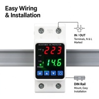 Protecteur de surtension et de sous-tension 220V 2P avec fonction de récupération automatique
