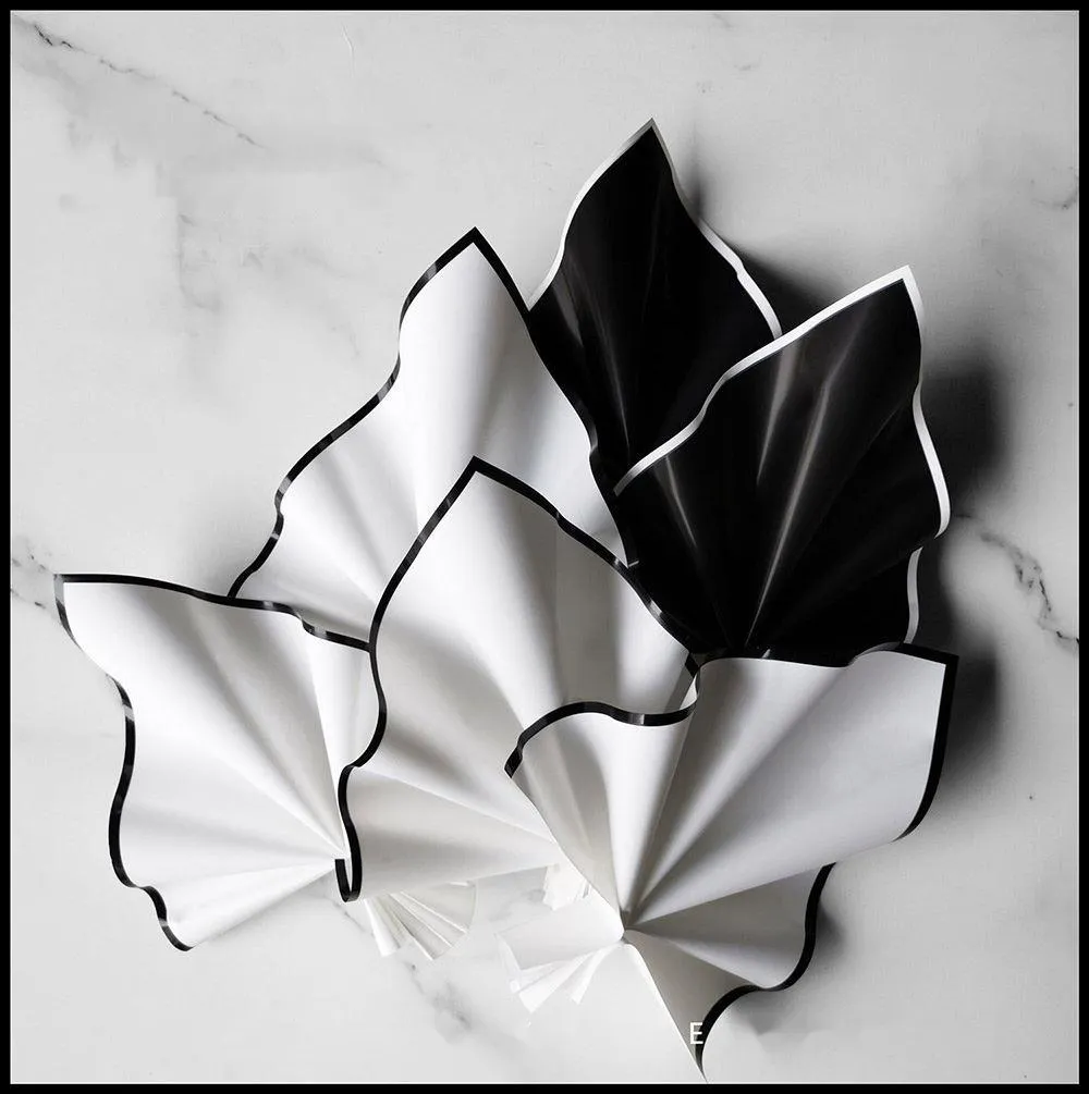Schwarzweiss-Blumen verpackungs papier Anti-Wassernebel-Oberflächenstrauß-Geschenkpapier-Blumenladen materialien