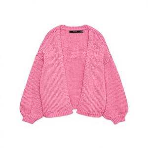Winter Vintage Knitted Sweater Cardigan <b>Coat</b> Loose Plush Long <b>Flared</b> Sleeves Fashion Casual Jack for Women - Product Image 2