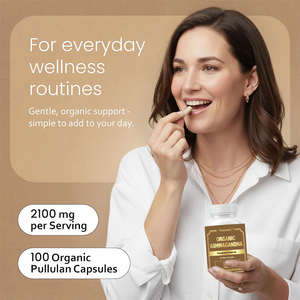 Rosebest Pabrik Cina Bersertifikasi GMP Vegan Organik 2100mg Bubuk Akar Ashwagandha dan Kapsul Ekstrak Suplemen Herbal - Product Image 2