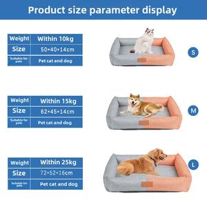 Tüm mevsim pamuk keten kare Pet Mat nötr japon kore tarzı ayrılabilir fermuar katı kedi yuva kedi köpek için yatak - Product Image 3