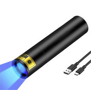 <b>USB</b> <b>Rechargeable</b> Lithium-Ion IP44 Waterproof Aluminum Alloy 365nm UV Black <b>Light</b> Flashlight Portable Mini Ultraviolet Camping - Product Image 1