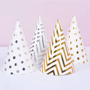 Sombreros de Cono para Fiestas de Cumpleaños, Sombreros de Papel Coloridos, Sombreros de Papel Metálico Personalizados para Fiestas de Cumpleaños - Product Image 1