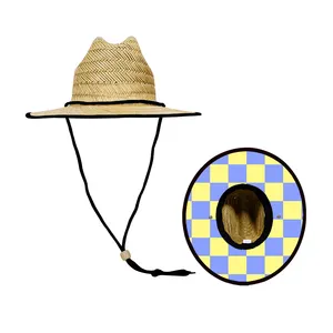 Chapeau de paille à large bord pour enfants en stock pêche d'été boho chapeaux de soleil pour enfants mignons pour la vente en gros