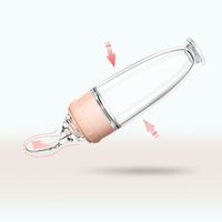 Haute qualité 100% Silicone de qualité alimentaire nouveau-né bébé biberon bébé pressant biberon avec cuillère