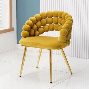 Commercio all'ingrosso <span class=keywords><strong>poltrona</strong></span> imbottita sedia da pranzo mobili da giardino in velluto moderno sedia da pranzo con <span class=keywords><strong>gambe</strong></span> in metallo dorato - Product Image 3